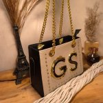 Bolsa Feminina Ckloe Bicolor Corrente Luxo- OFF C/ PRETO